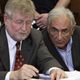 Former IMF chief Strauss-Kahn (right) confers with his attorney. (Getty)